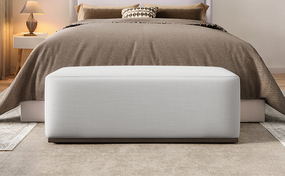 Simple and Elegant Footstool Bench with Soft Fabric Upholstery - Bedroom & Living Room, photo 5 of 13