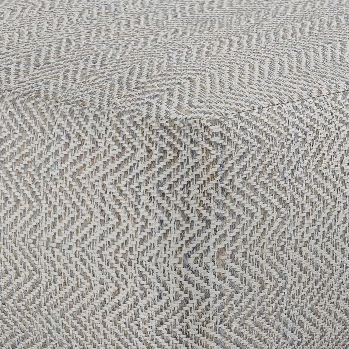 Patterned Grey Melange Square Accent Pouf with Polystyrene Fill - Grey, photo 2 of 6