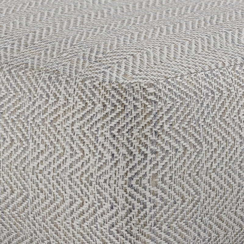 Patterned Grey Melange Square Accent Pouf with Polystyrene Fill - Grey, photo 2 of 6