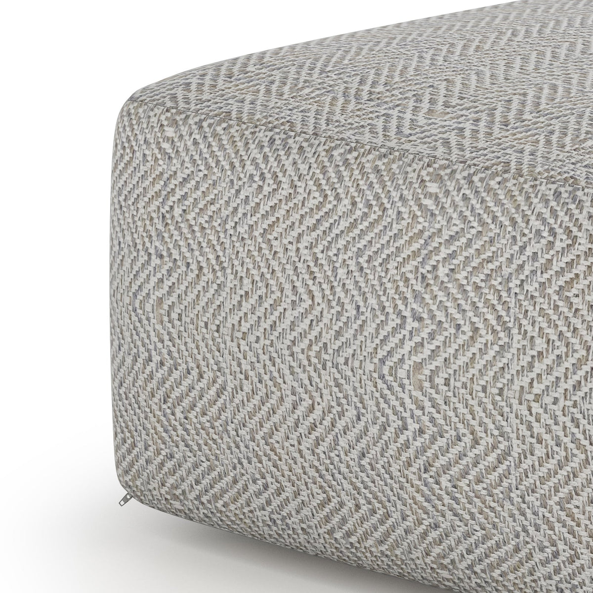 Patterned Grey Melange Square Accent Pouf with Polystyrene Fill - Grey, photo 3 of 6
