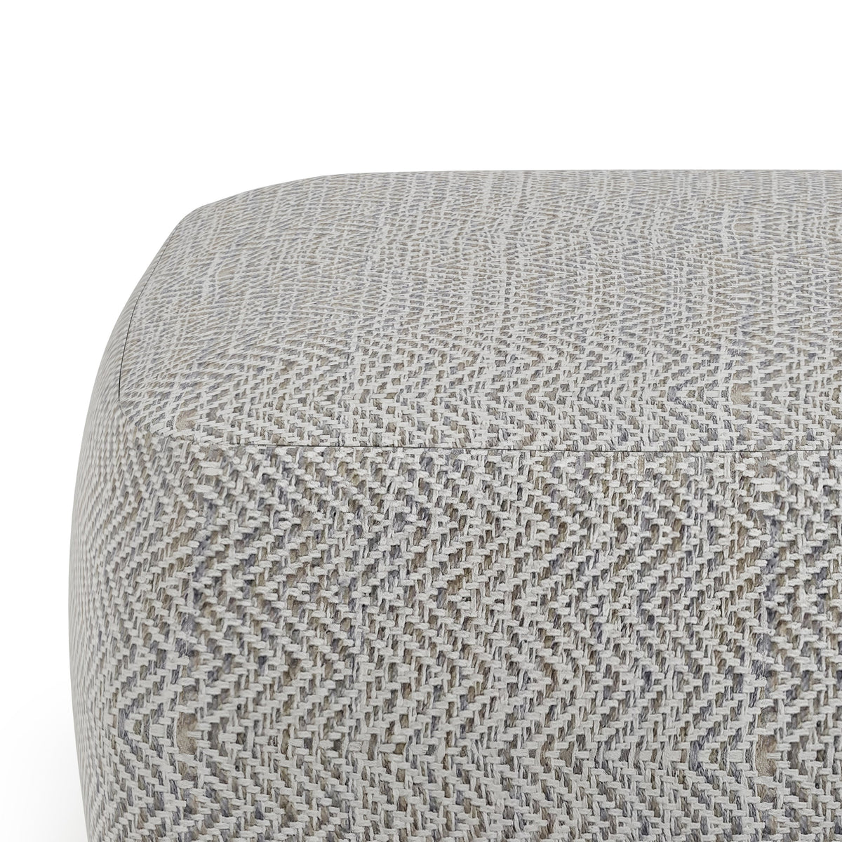 Patterned Grey Melange Square Accent Pouf with Polystyrene Fill - Grey, photo 4 of 6