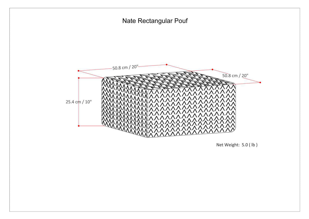 Patterned Grey Melange Square Accent Pouf with Polystyrene Fill - Grey, photo 5 of 6