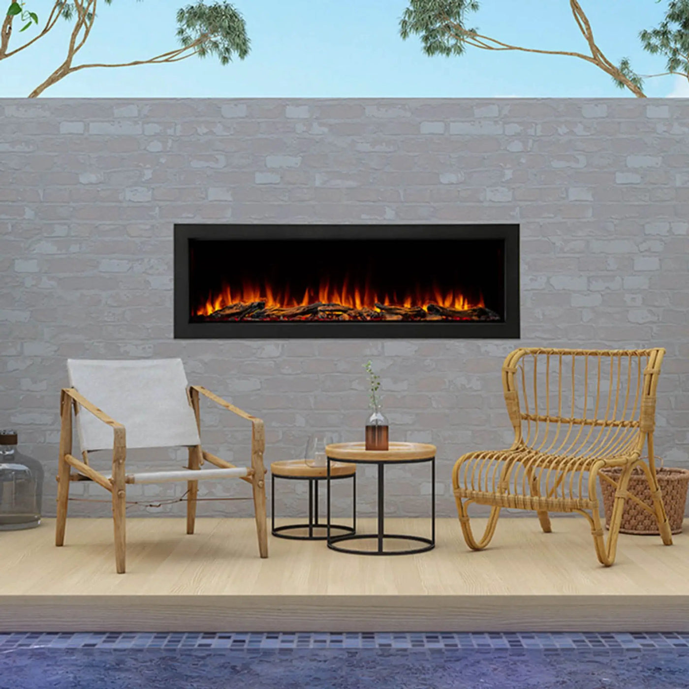 SimpliFire Forum Outdoor Electric Fireplace [SF-OD43/55] (SAK81631) by SAKSBY WHOLESALE