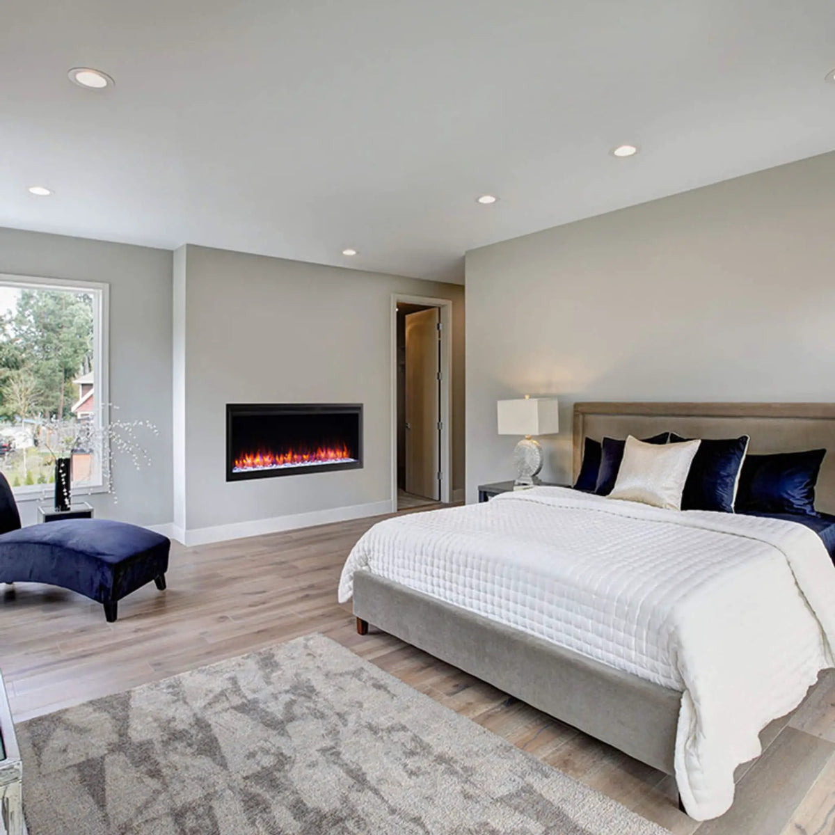 SimpliFire Allusion Platinum Recessed Linear Electric Fireplace [SF-ALLP50/60/72-BK] (SAK96415) by SAKSBY WHOLESALE