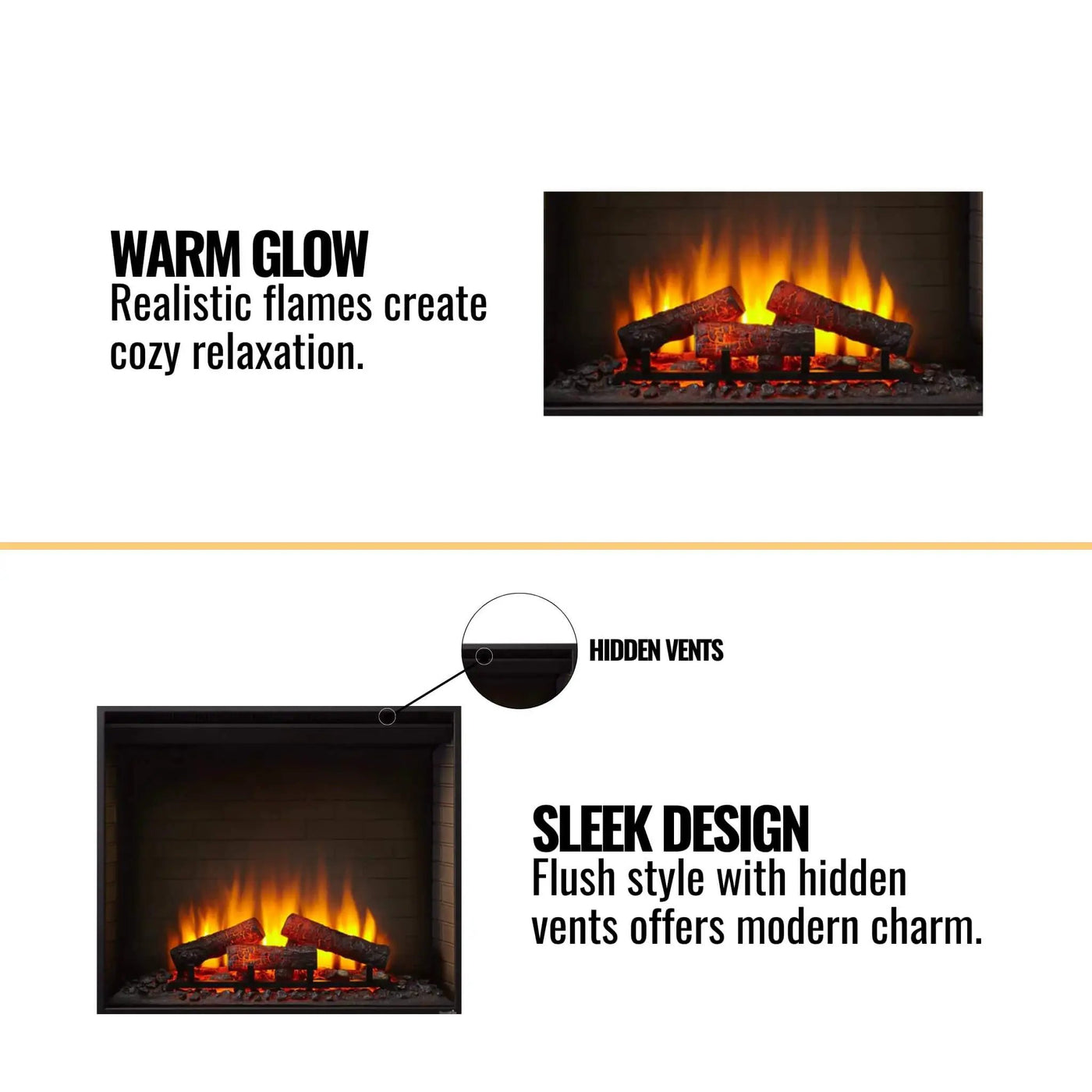 Simplifire Built-In Traditional Electric Fireplace [SF-BI36-EB] (SAK19539) by SAKSBY WHOLESALE