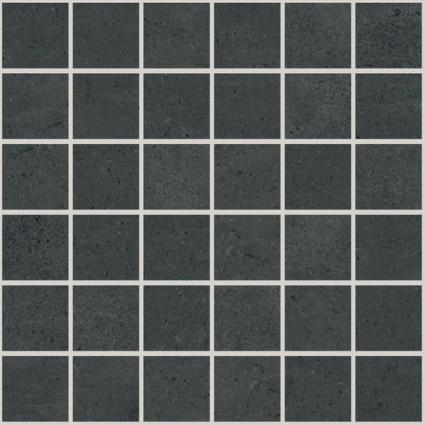 Simply Modern Black Honed 2x2 Concrete Look Porcelain Mosaics 12x12