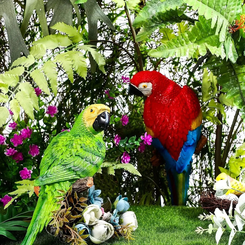 Simulation Parrot Wall Decor 12 Inch Garden Sculpture by House Of Avana
