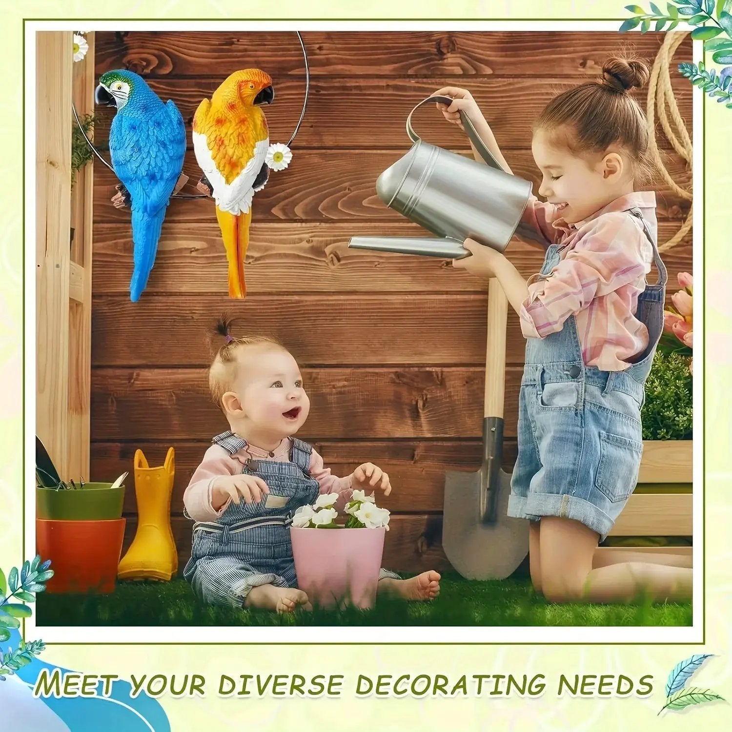 Simulation Parrot Wall Decor 12 Inch Garden Sculpture by House Of Avana
