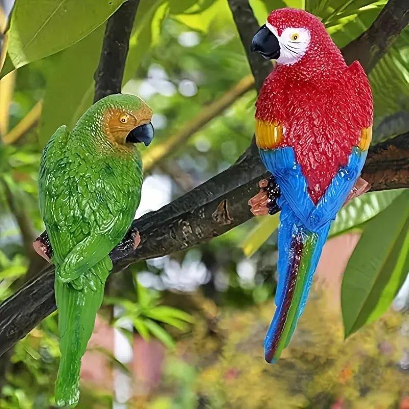 Simulation Parrot Wall Decor 12 Inch Garden Sculpture by House Of Avana