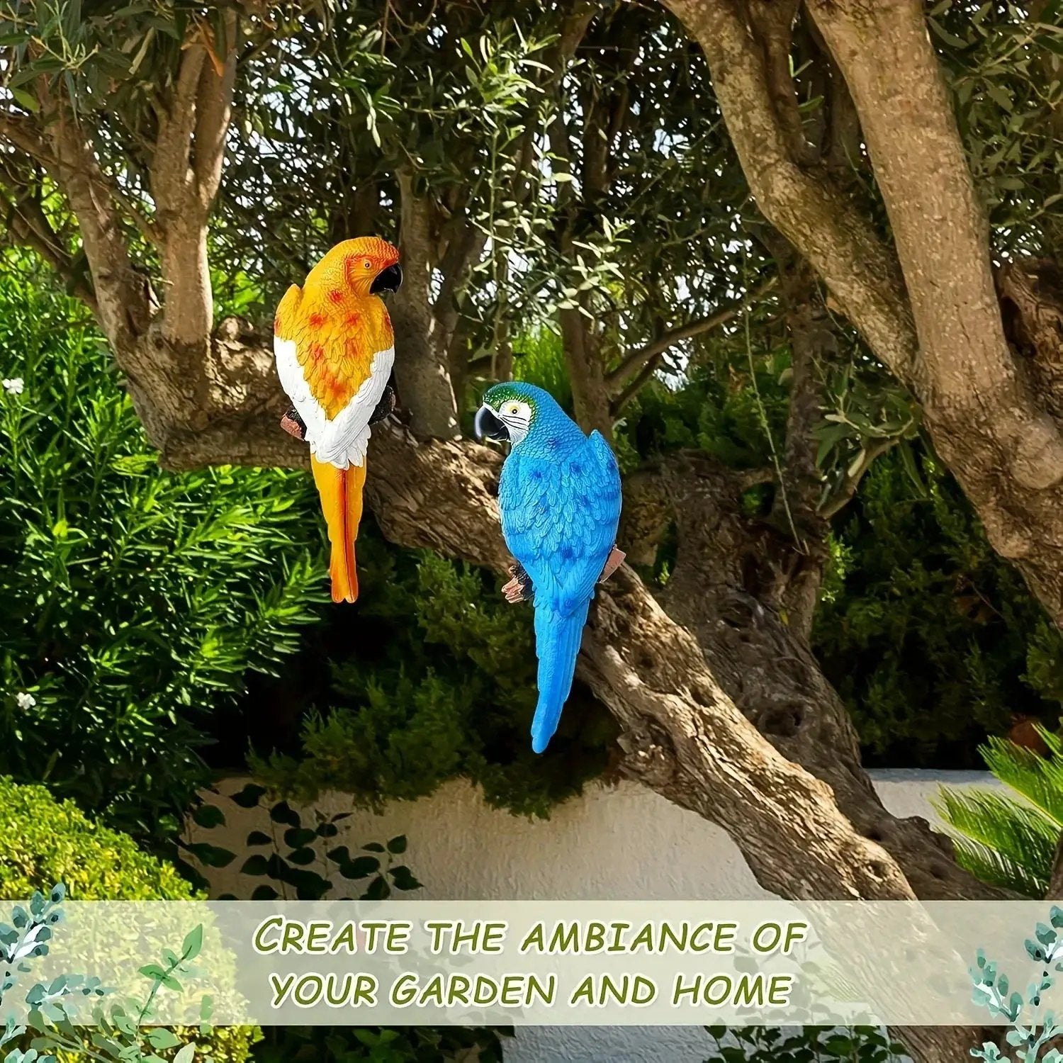 Simulation Parrot Wall Decor 12 Inch Garden Sculpture by House Of Avana