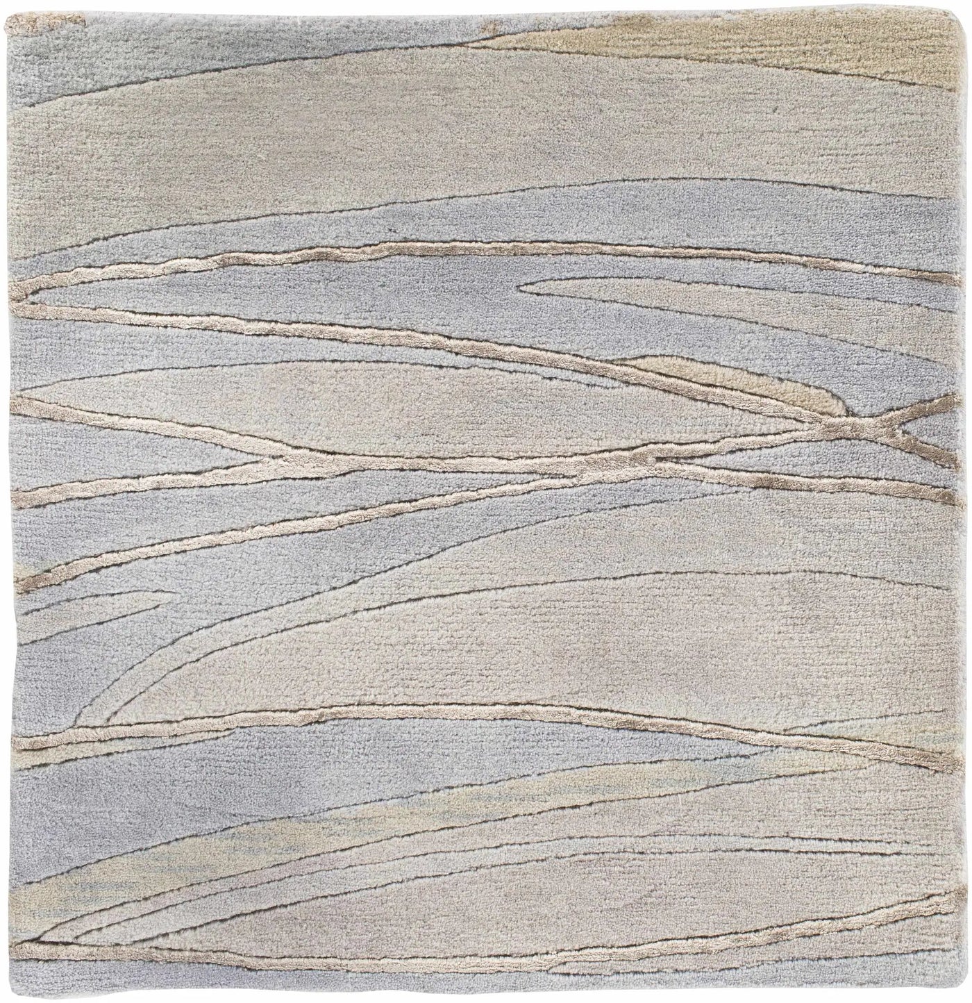 Sinai Light Blue Lined Wool/Viscose Rug - Clearance by Boutique Rugs