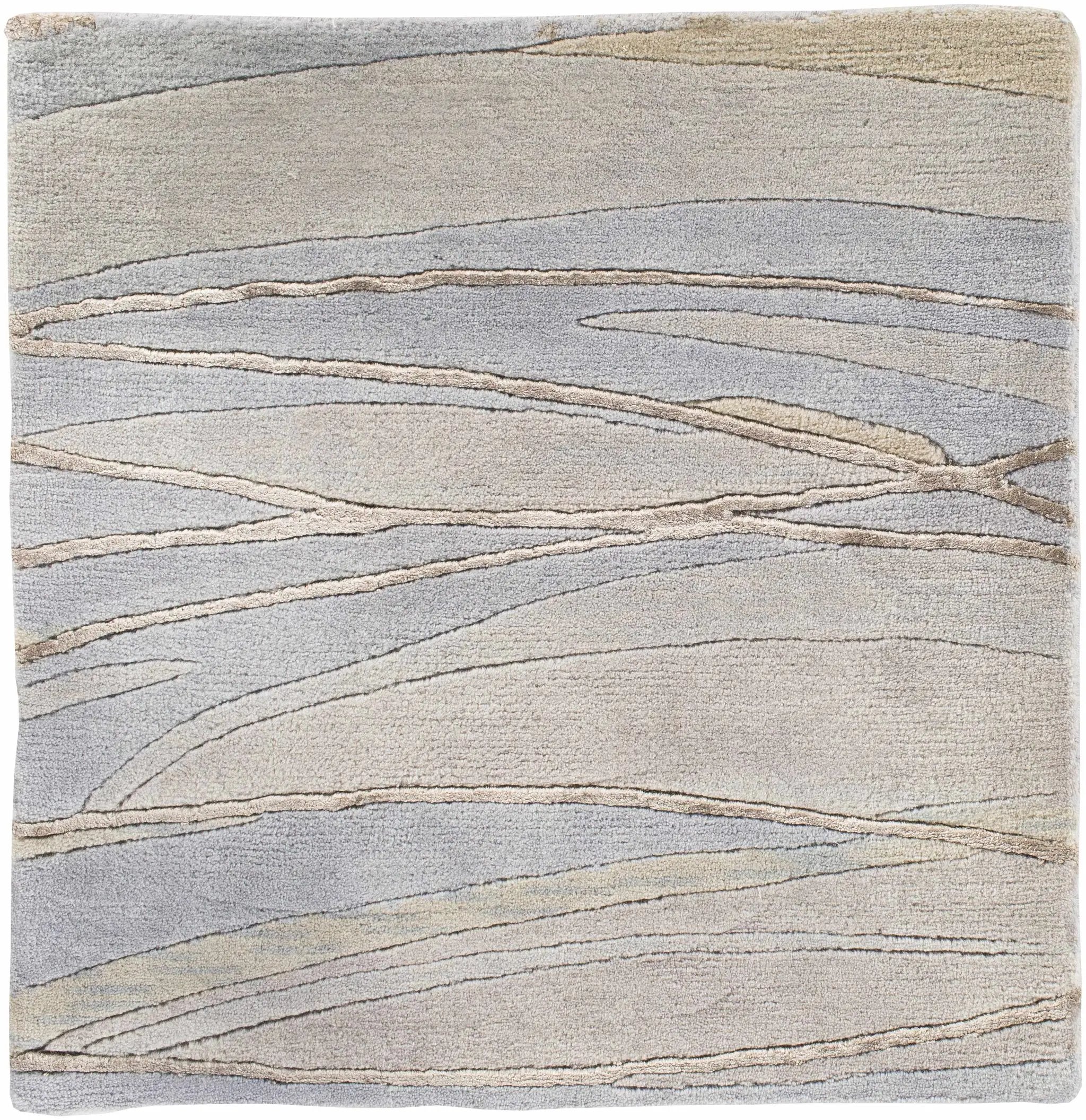 Sinai Light Blue Lined Wool/Viscose Rug - Clearance by Boutique Rugs