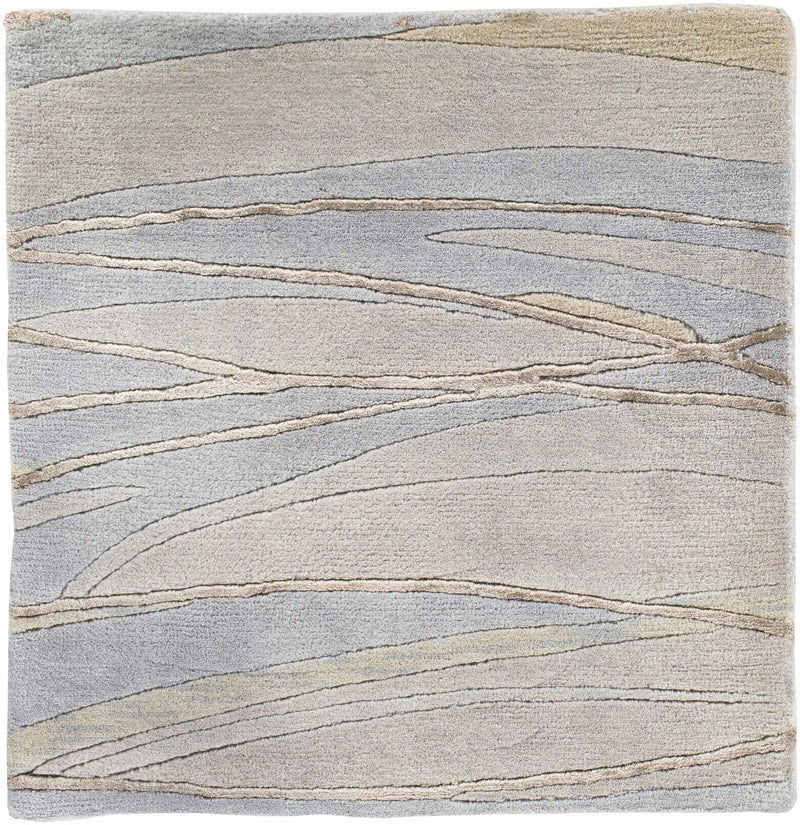 Sinai Light Blue Lined Wool/Viscose Rug - Clearance by Boutique Rugs