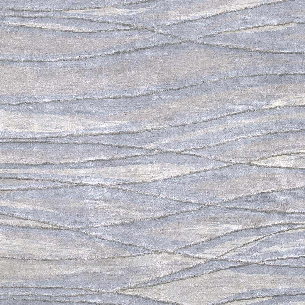 Sinai Light Blue Lined Wool/Viscose Rug - Clearance by Boutique Rugs