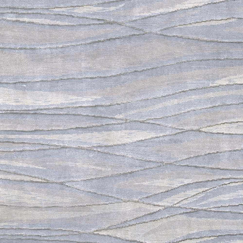 Sinai Light Blue Lined Wool/Viscose Rug - Clearance by Boutique Rugs