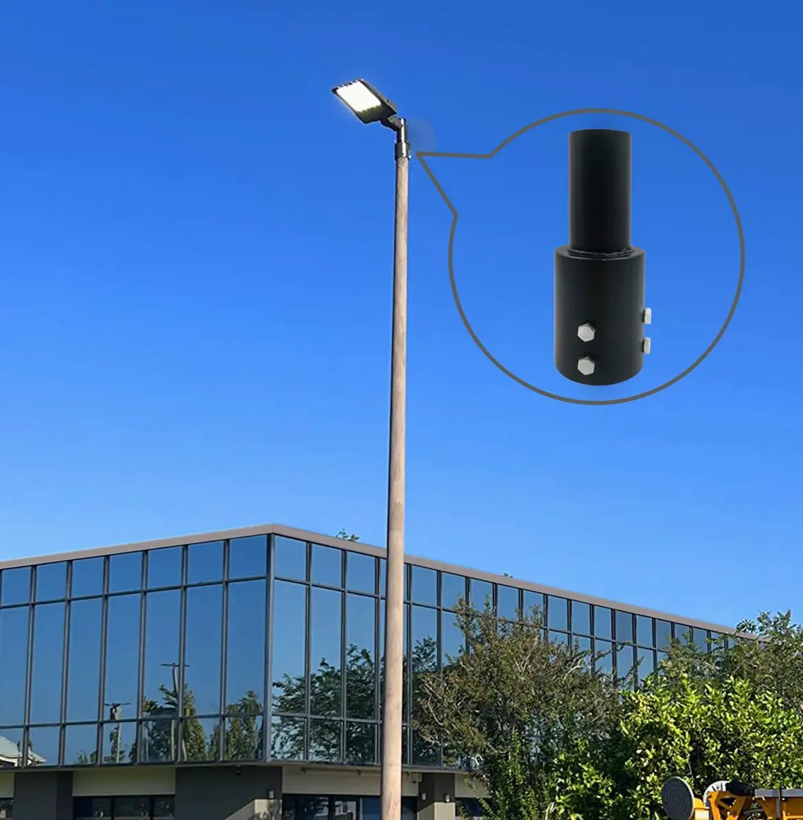 Single Spoke Arm Bracket Square/Round Base by Outdoor Solar Outlet