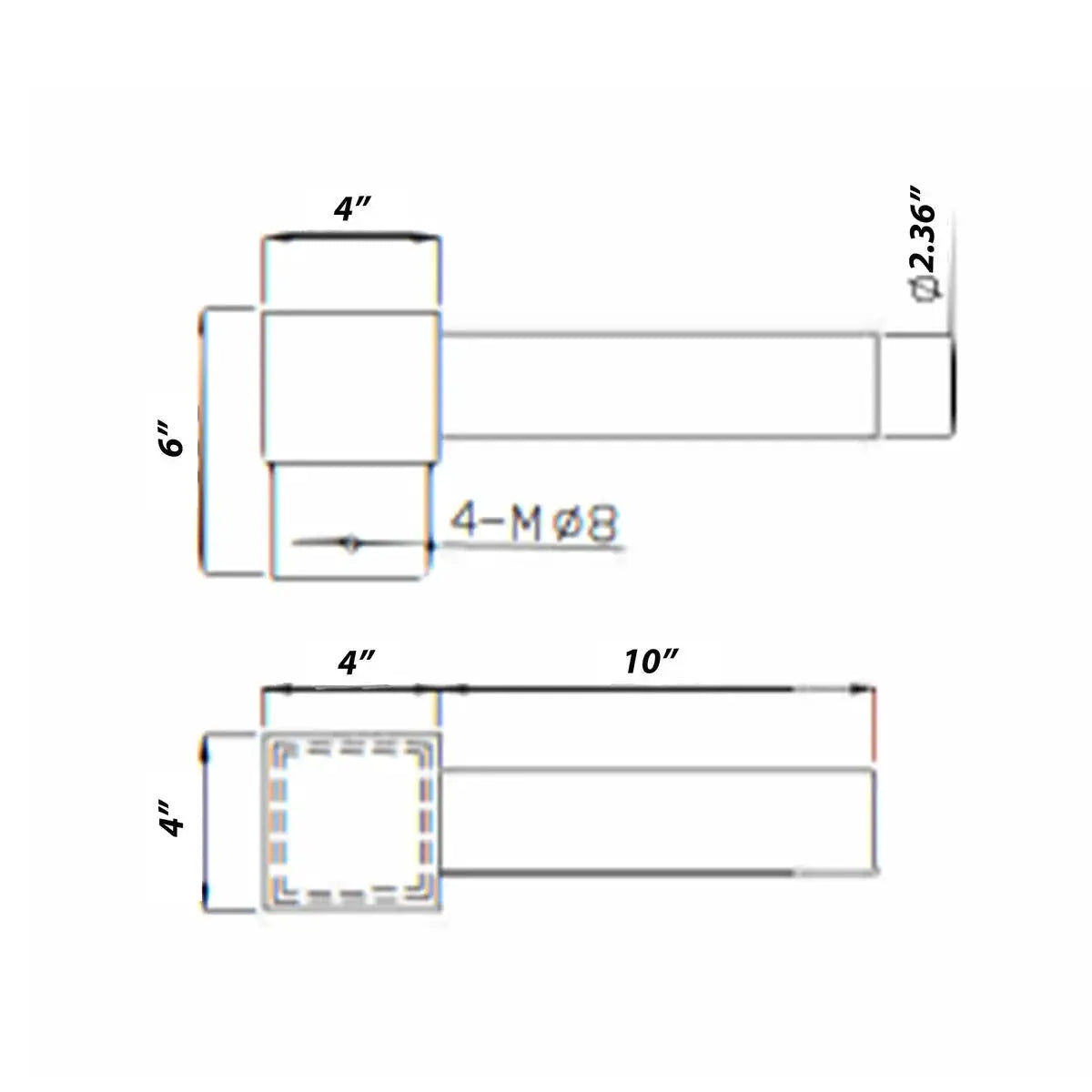 Single Spoke Arm Bracket Square/Round Base by Outdoor Solar Outlet