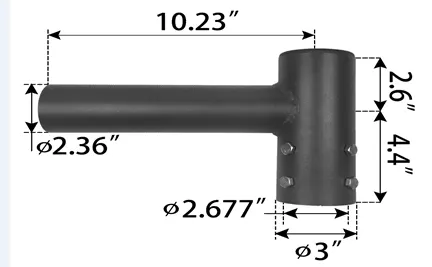 Single Spoke Arm Bracket Square/Round Base by Outdoor Solar Outlet