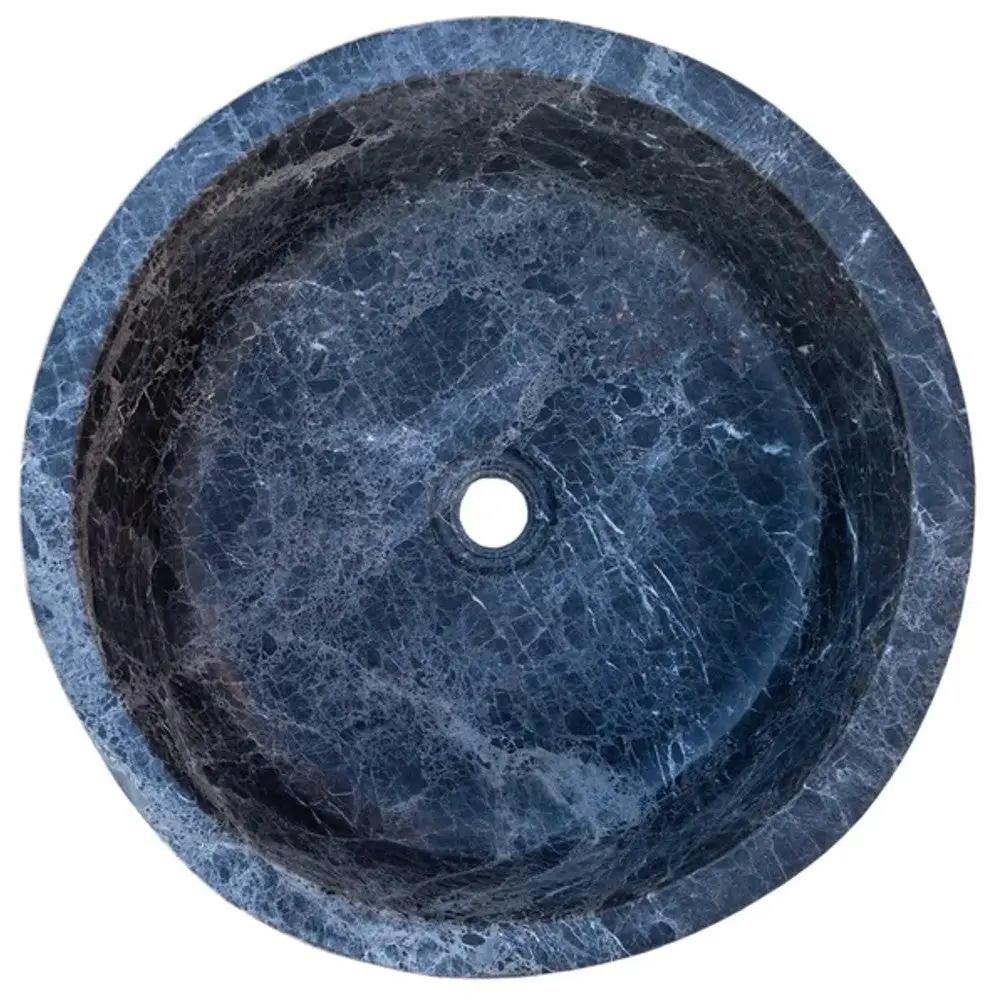 Black Marble Vessel Sink - Polished Round 16.5 Inch Diameter by GobekDesign
