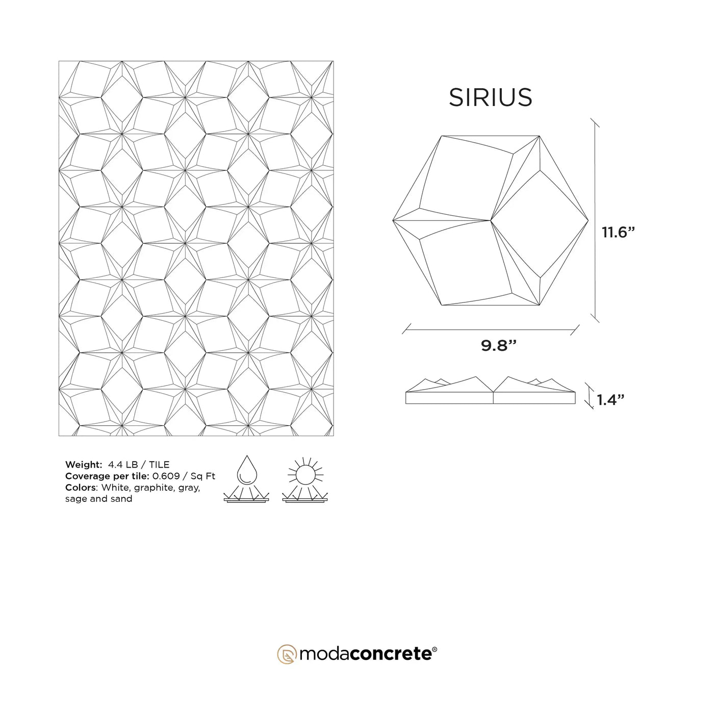 SIRIUS Concrete Wall Tile by ModaConcrete - Direct source for architectural and precast concrete