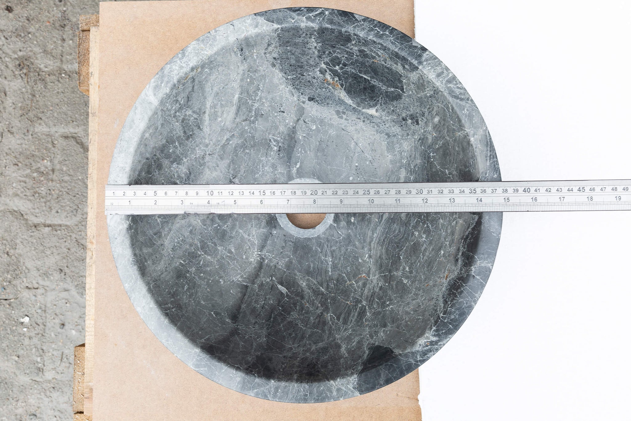 Sirius Gray Marble Vessel Above Vanity Bathroom Sink Polished (D)15" (H)6" by GobekDesign
