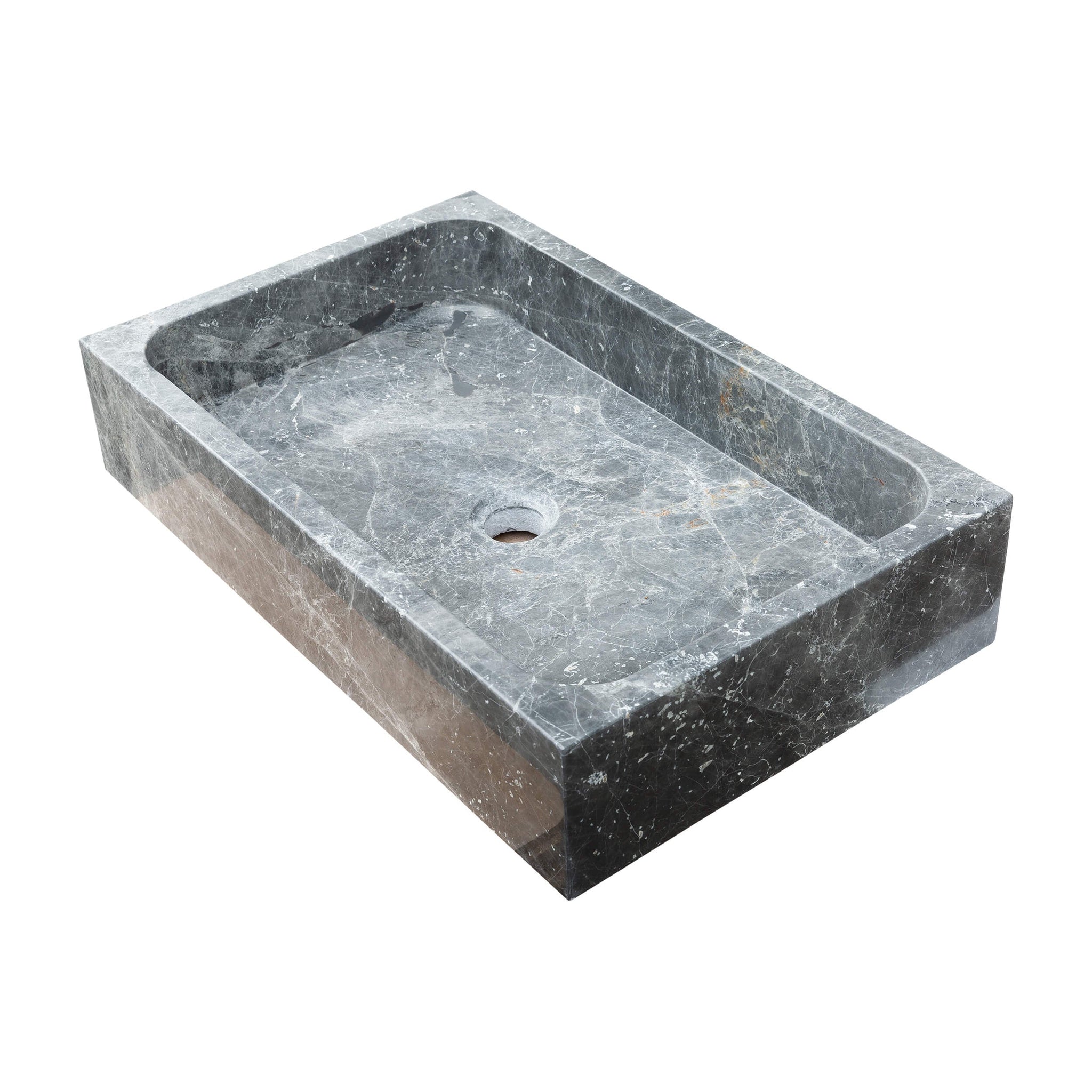 Sirius Gray Marble Rectangular Above Vanity Bathroom Sink (W)15" (L)24" (H)5" by GobekDesign