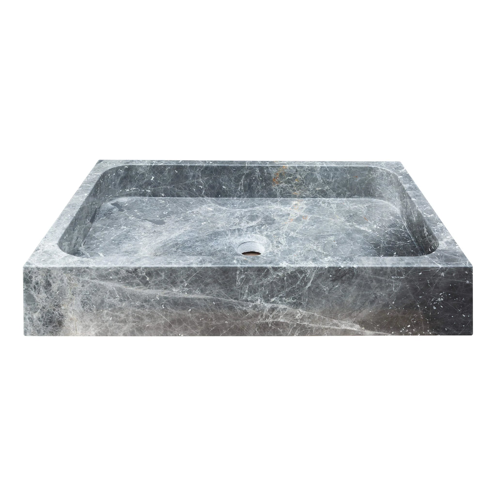 Sirius Gray Marble Rectangular Above Vanity Bathroom Sink (W)15" (L)24" (H)5" by GobekDesign