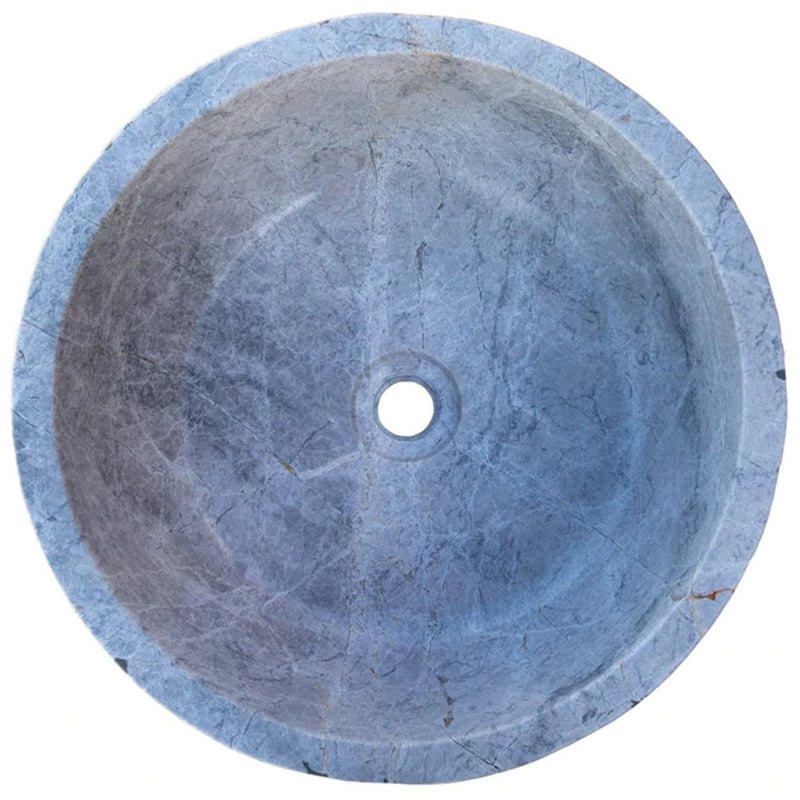 Natural Stone Sirius Silver Marble Self-Rimming Vessel Sink Polished (D)16" (H)6" by GobekDesign