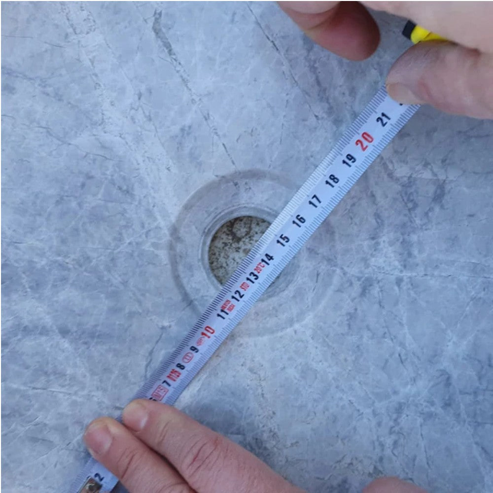Natural Stone Sirius Silver Marble Self-Rimming Vessel Sink Polished (D)16" (H)6" by GobekDesign