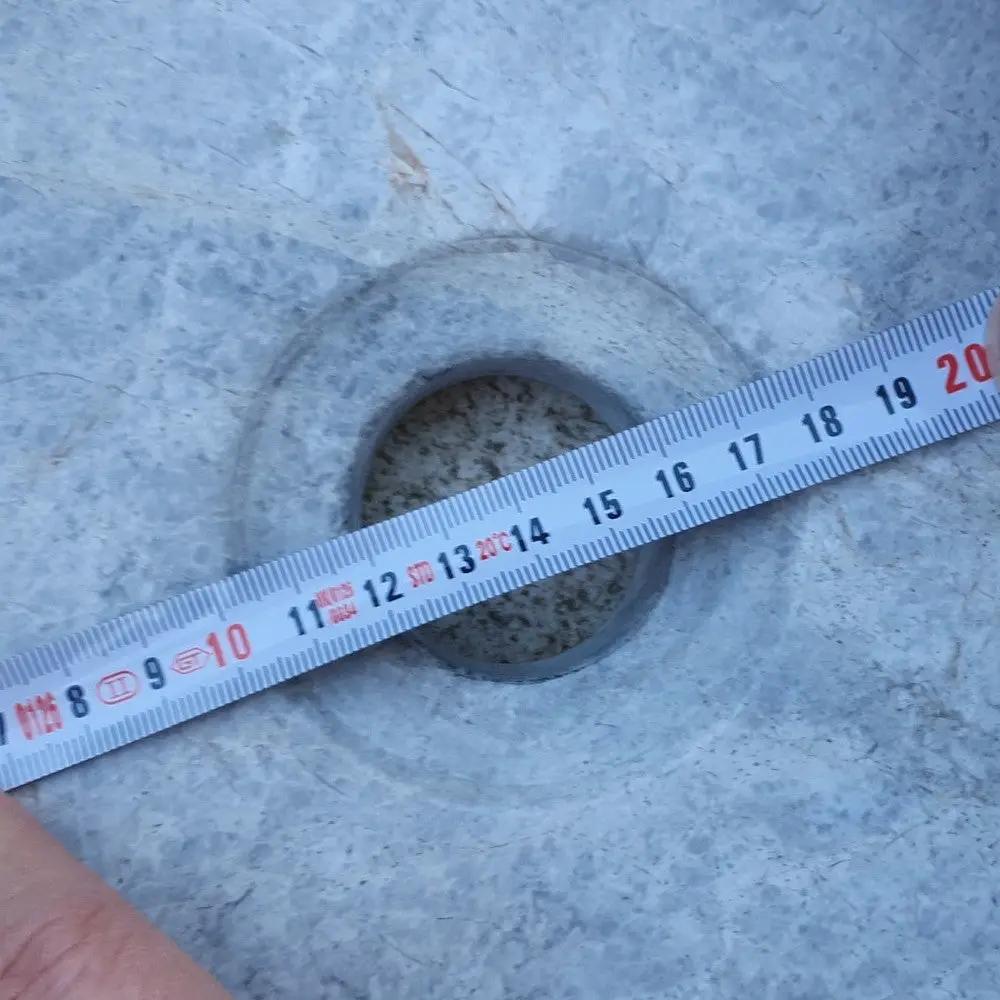 Silver Marble Vessel Sink - Premium Handcrafted Natural Stone Diameter 15.5 Height 6 by GobekDesign