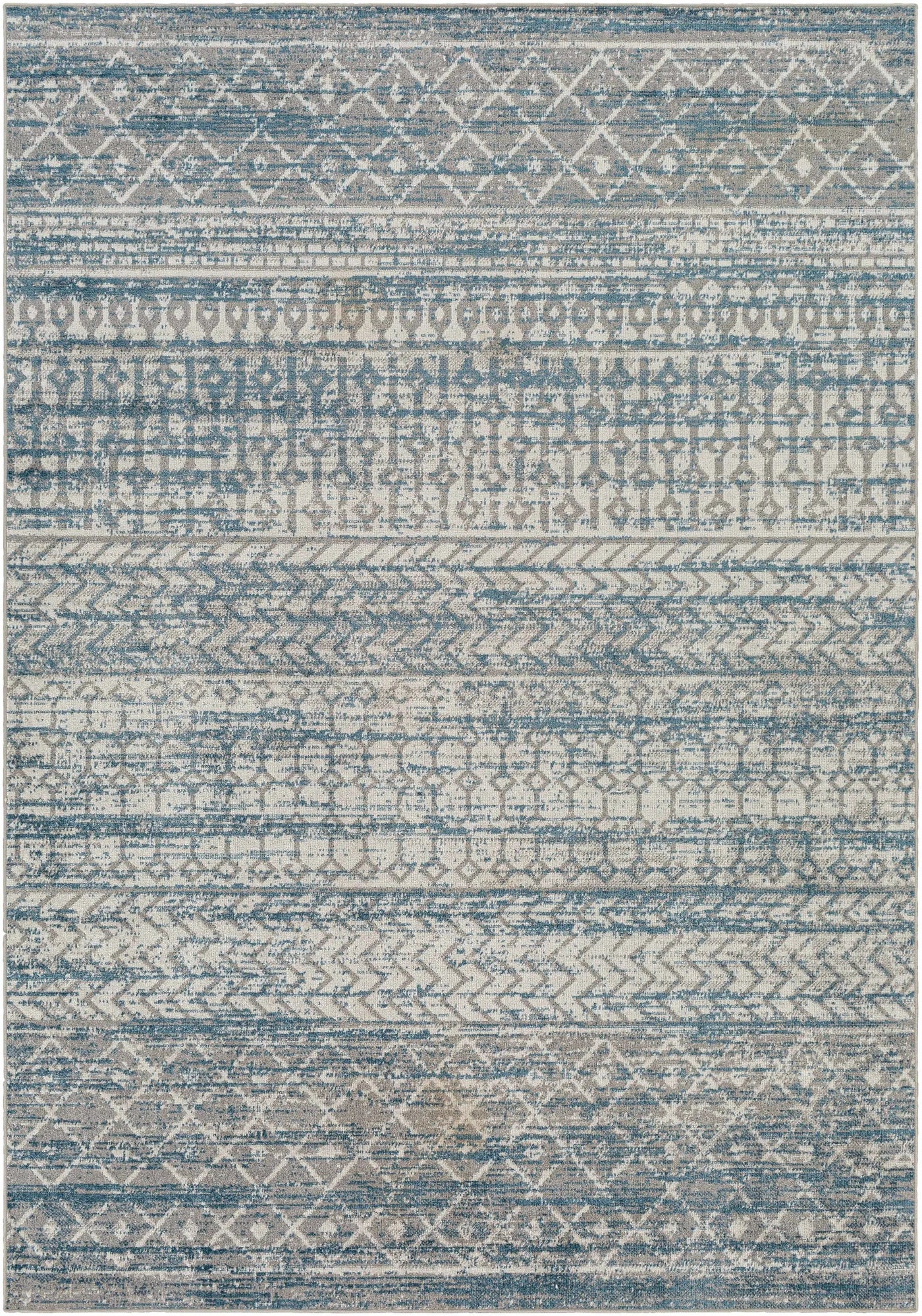 Tambac Blue Washable Area Rug - Clearance by Boutique Rugs