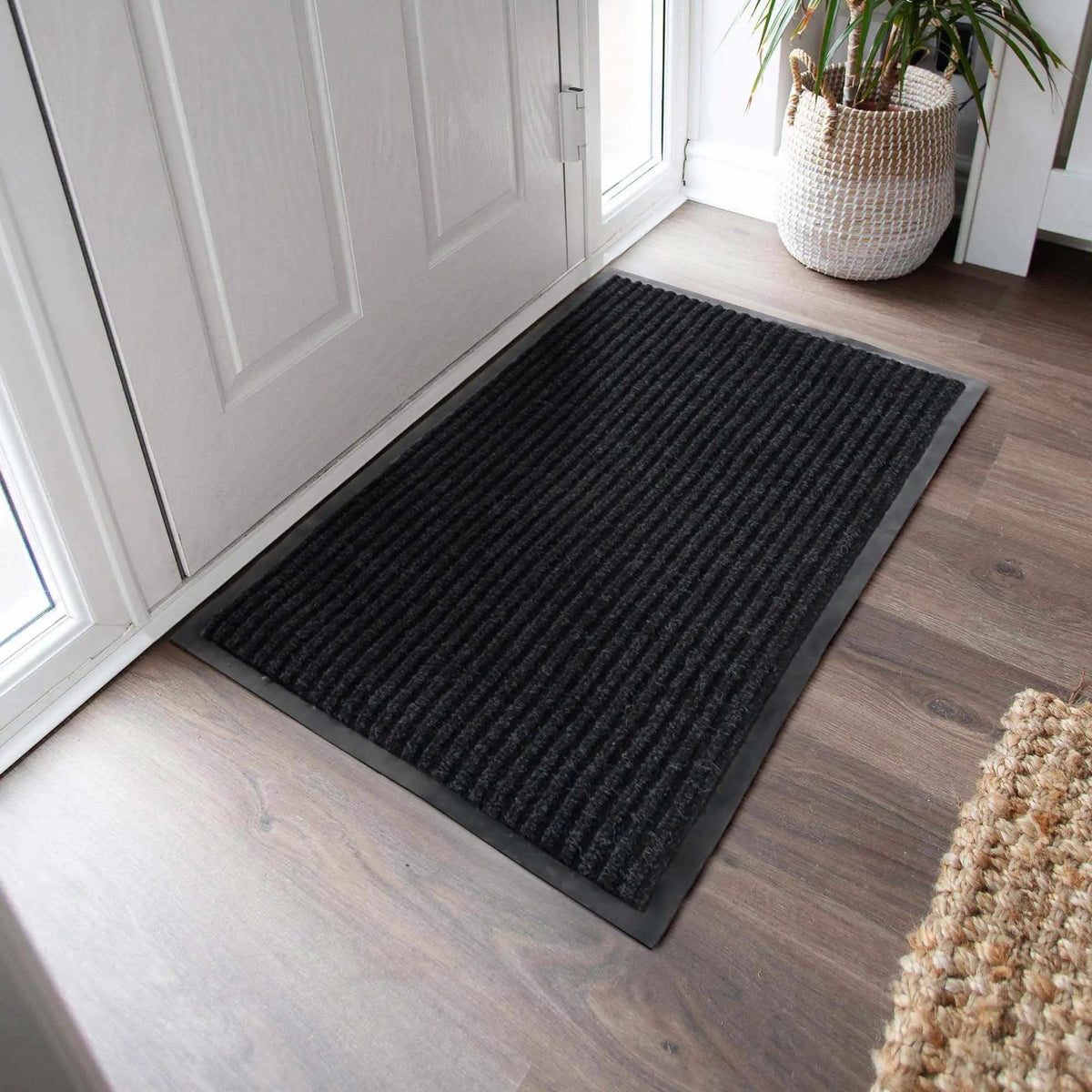 Basic Outdoor Mat, Black by Hauteloom