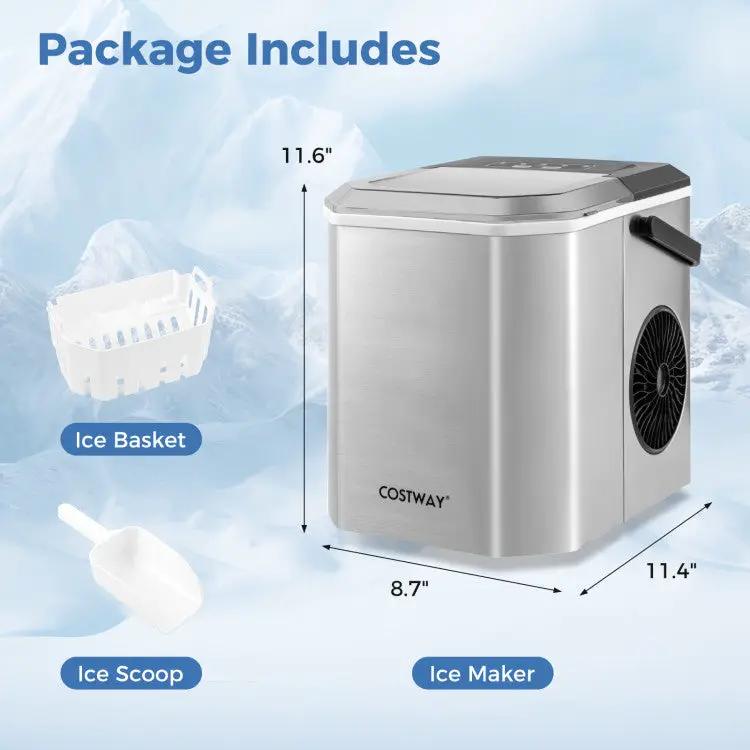 Ice Maker Countertop with Self-Cleaning for Home Kitchen Office Party by DirectDeals