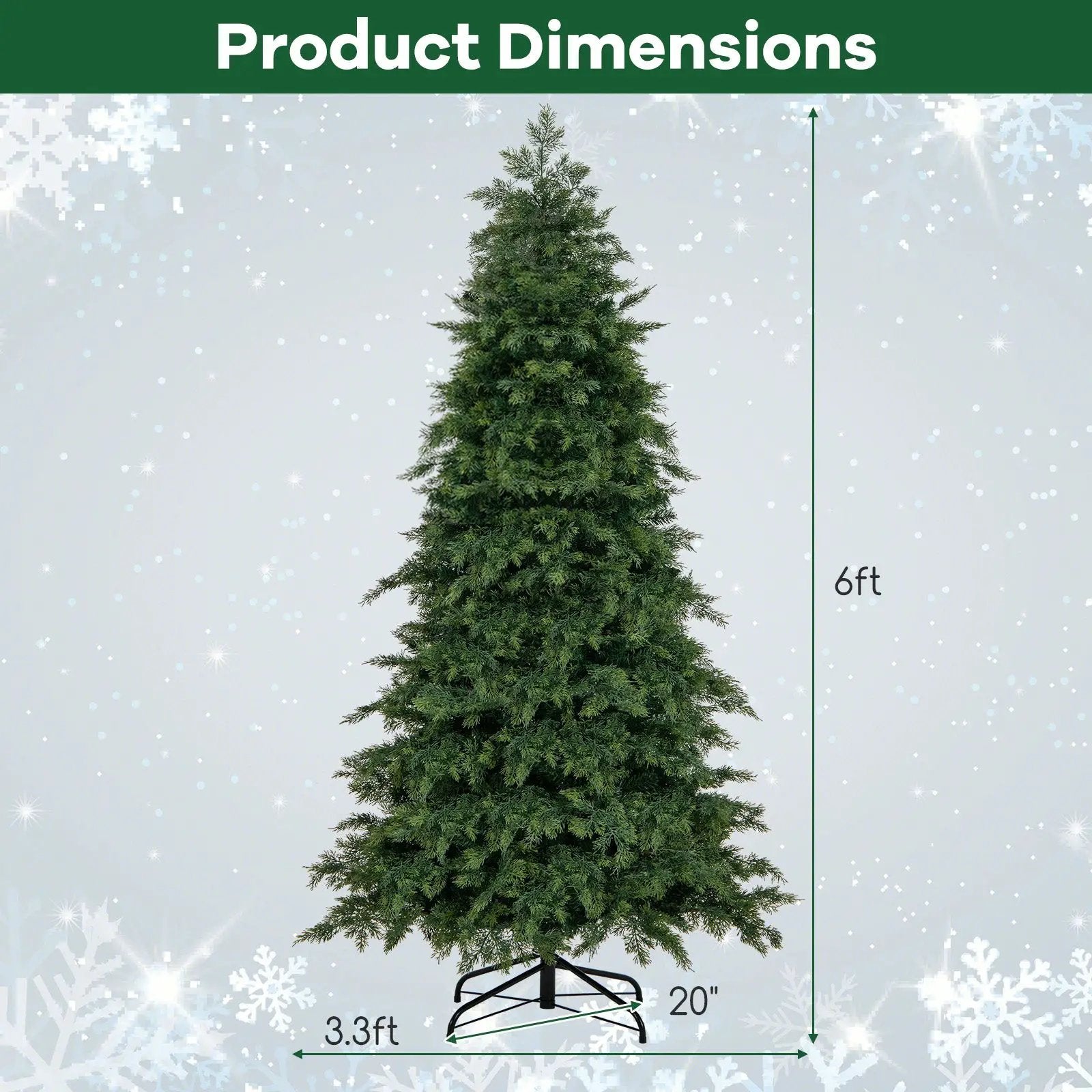 6/7.5 Feet Pre-Lit Artificial Christmas Tree with 11 Modes and Metal Stand by DirectDeals