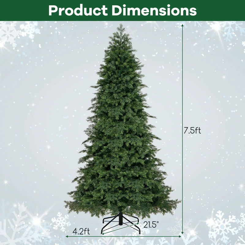 6/7.5 Feet Pre-Lit Artificial Christmas Tree with 11 Modes and Metal Stand by DirectDeals