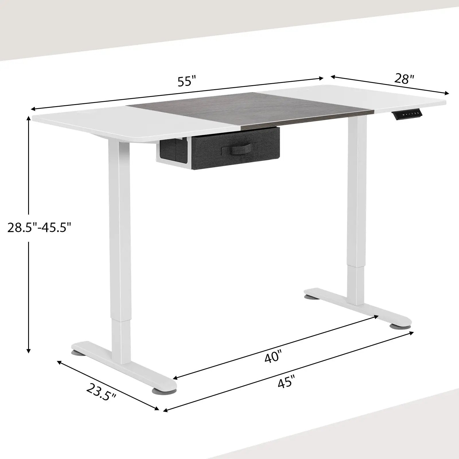 Height Adjustable Electric Standing Desk with USB Charging Port by DirectDeals