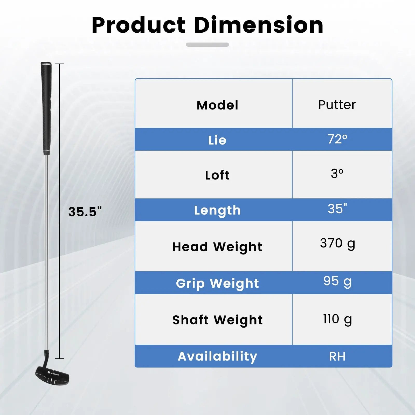 Golf Putter with Headcover 35 Inches Mallet Style Putter Right Handed by DirectDeals