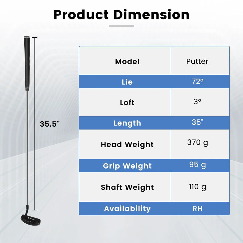 Golf Putter with Headcover 35 Inches Mallet Style Putter Right Handed by DirectDeals