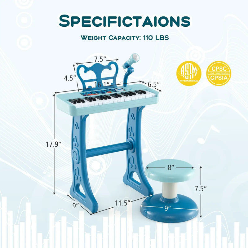 Kids Piano Keyboard 37-Key Kids Toy Keyboard Piano with Microphone for 3+ Kids by DirectDeals