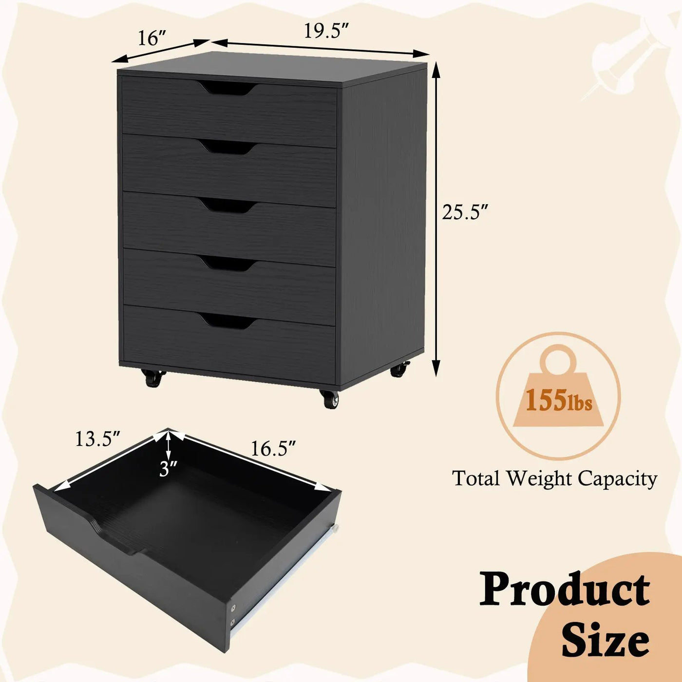 5 Drawer Mobile by DirectDeals