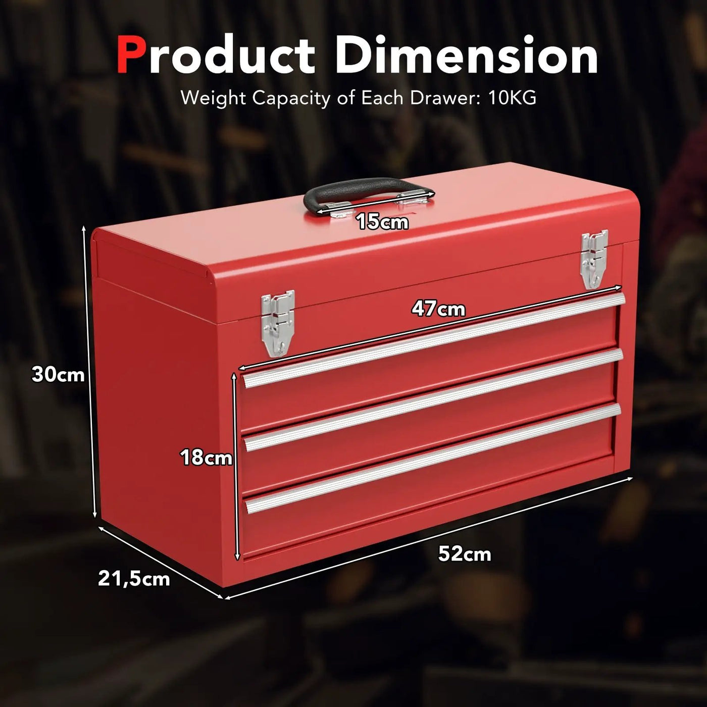 Portable Garage Mechanic Tool Cabinet Box with 3 Drawers by DirectDeals
