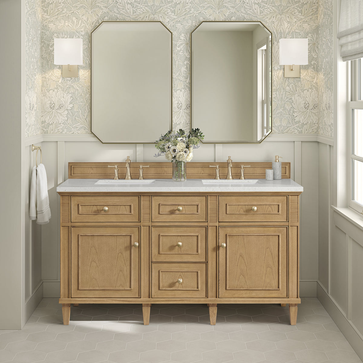 James Martin Lorelai 60" Double Bathroom Vanity, Light Natural Oak, view 30