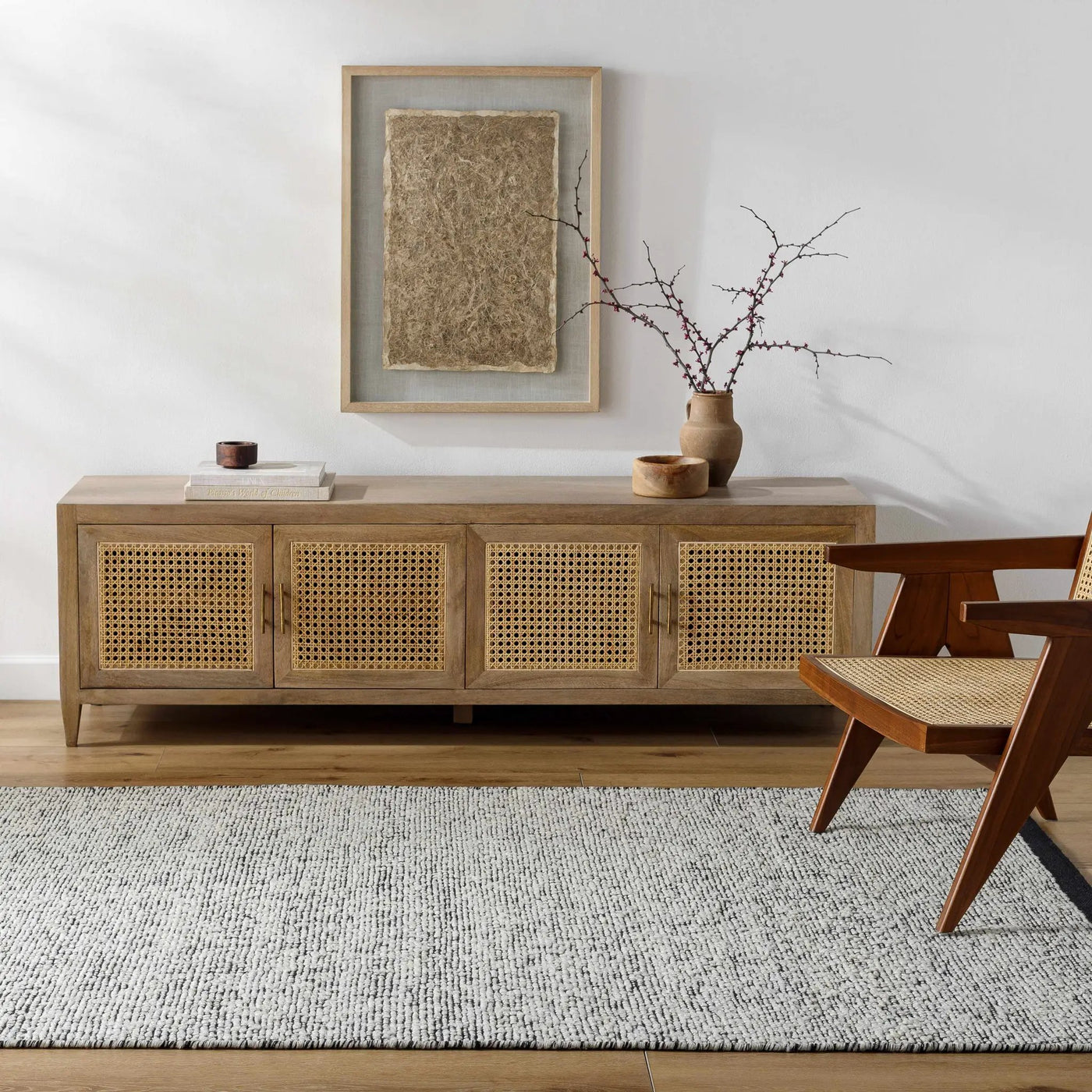 Nenet Black Hand Woven Area Rug - Clearance by Boutique Rugs