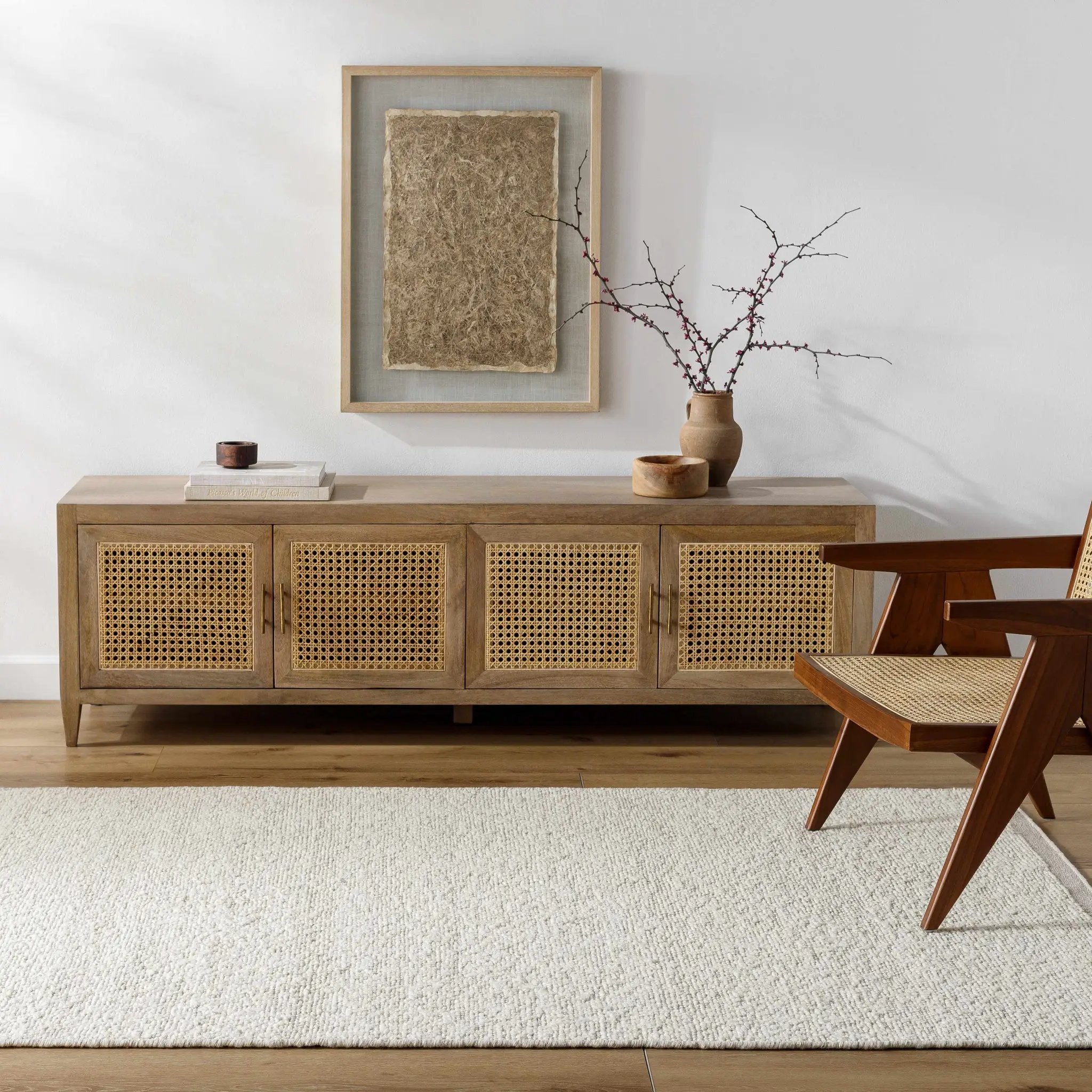 Nenet Cream Hand Woven Area Rug - Clearance by Boutique Rugs