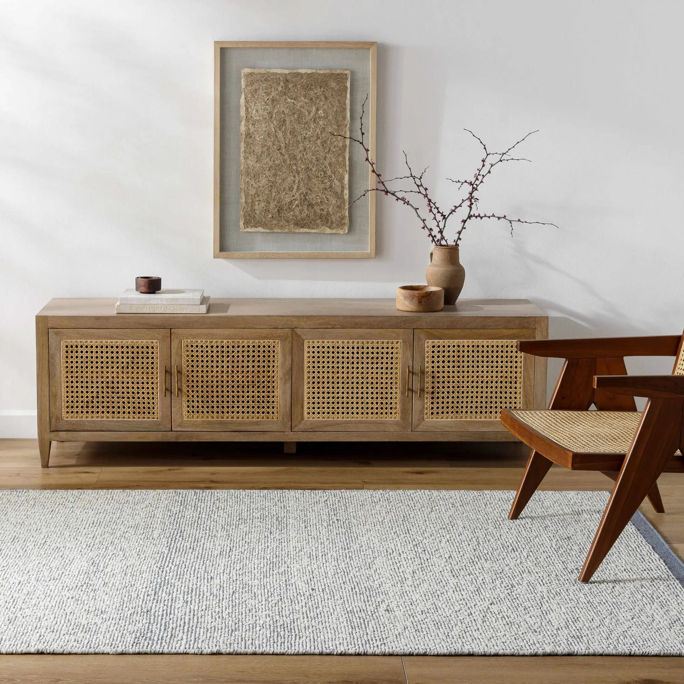 Nenet Blue Gray Hand Woven Area Rug - Clearance by Boutique Rugs