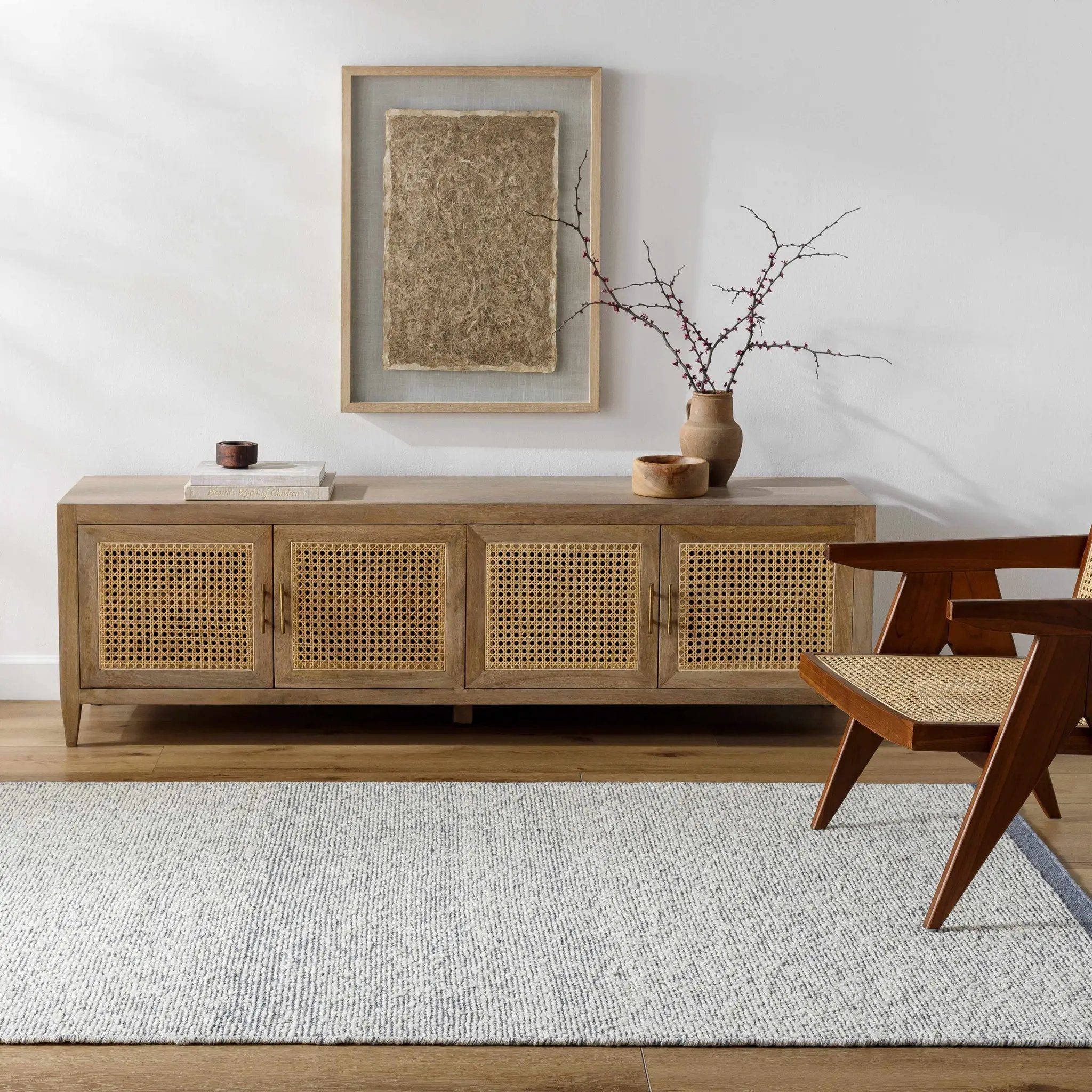 Nenet Blue Gray Hand Woven Area Rug - Clearance by Boutique Rugs