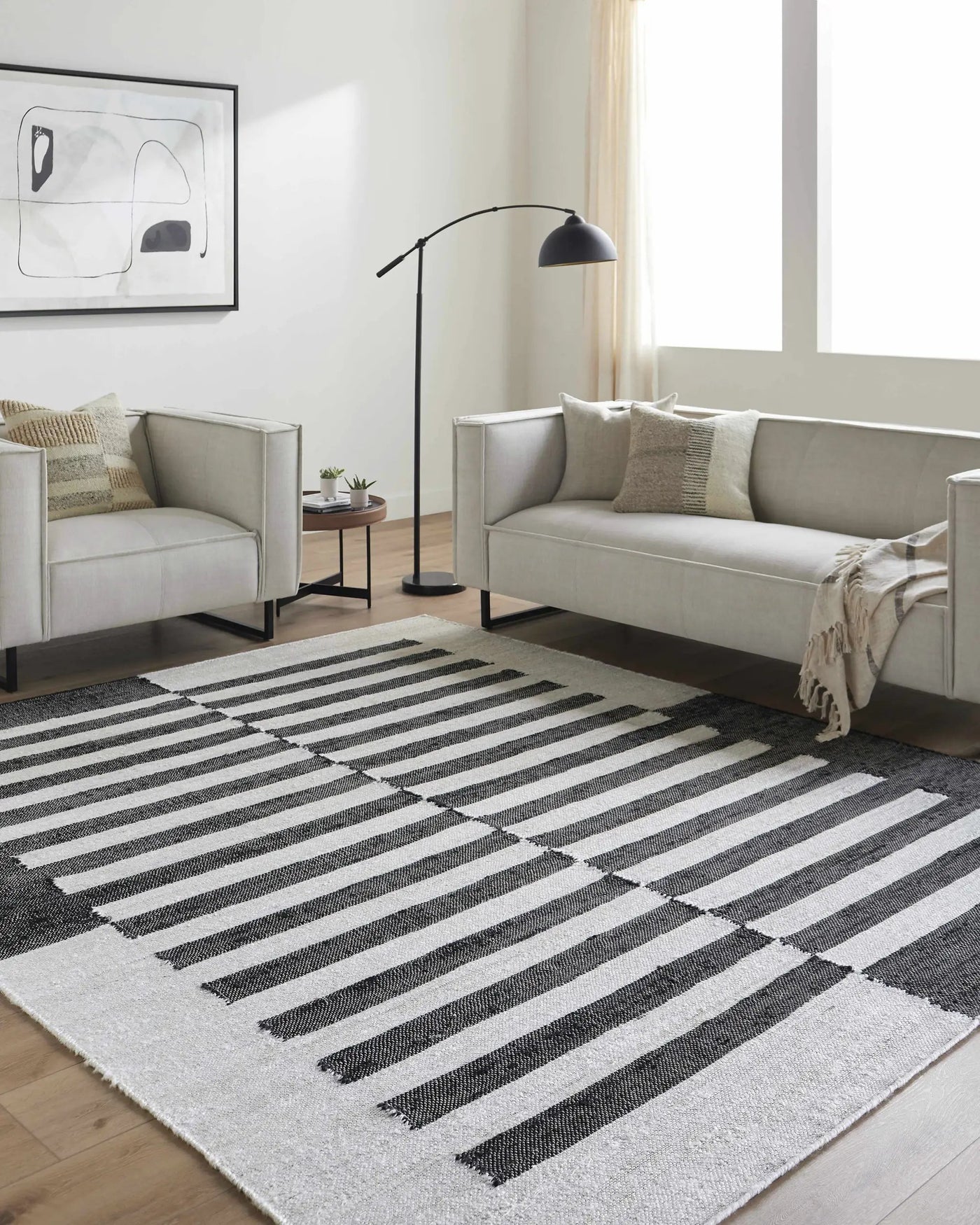 Soren Black&White Jute Area Rug by Boutique Rugs