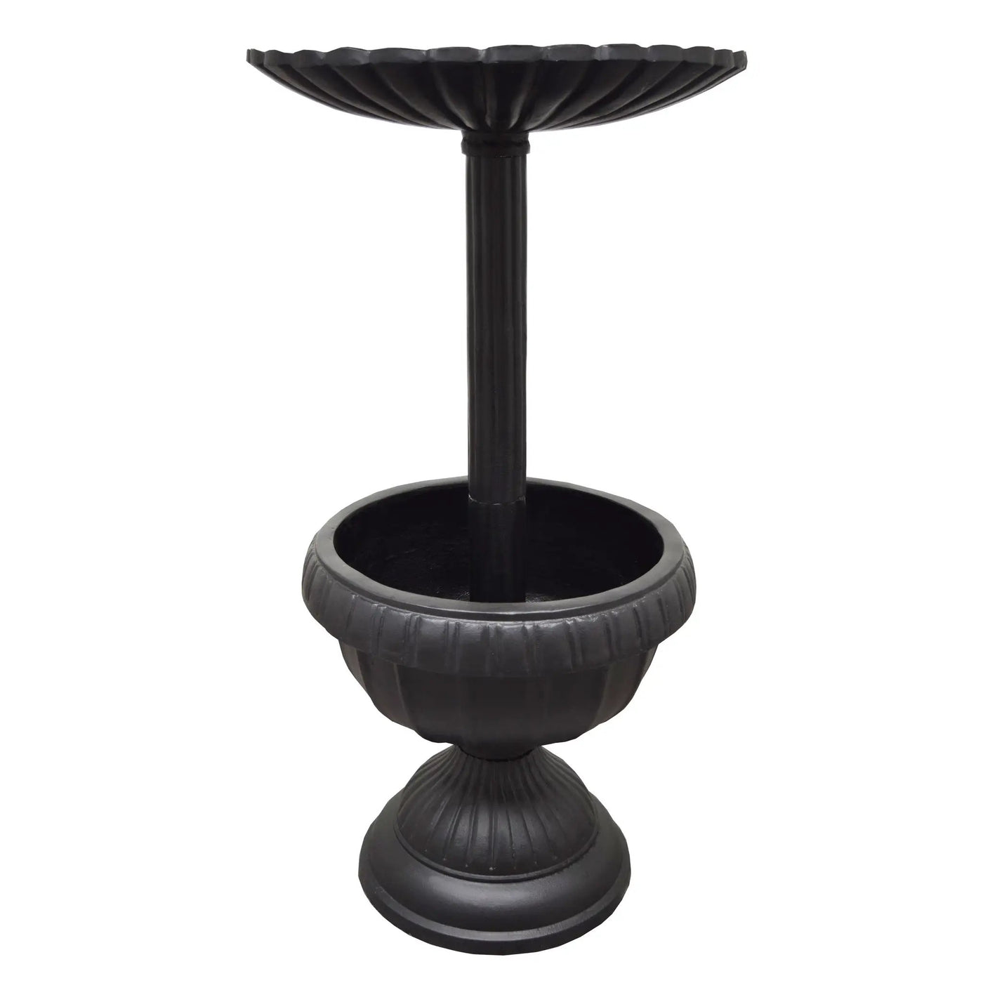 Ornate Round Cast Aluminum Metal 35-in Bird Bath Planter Vase Combo by Sharicks