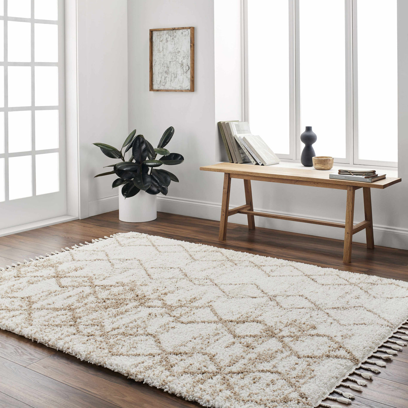 Ishan Cream Area Rug - Clearance by Boutique Rugs