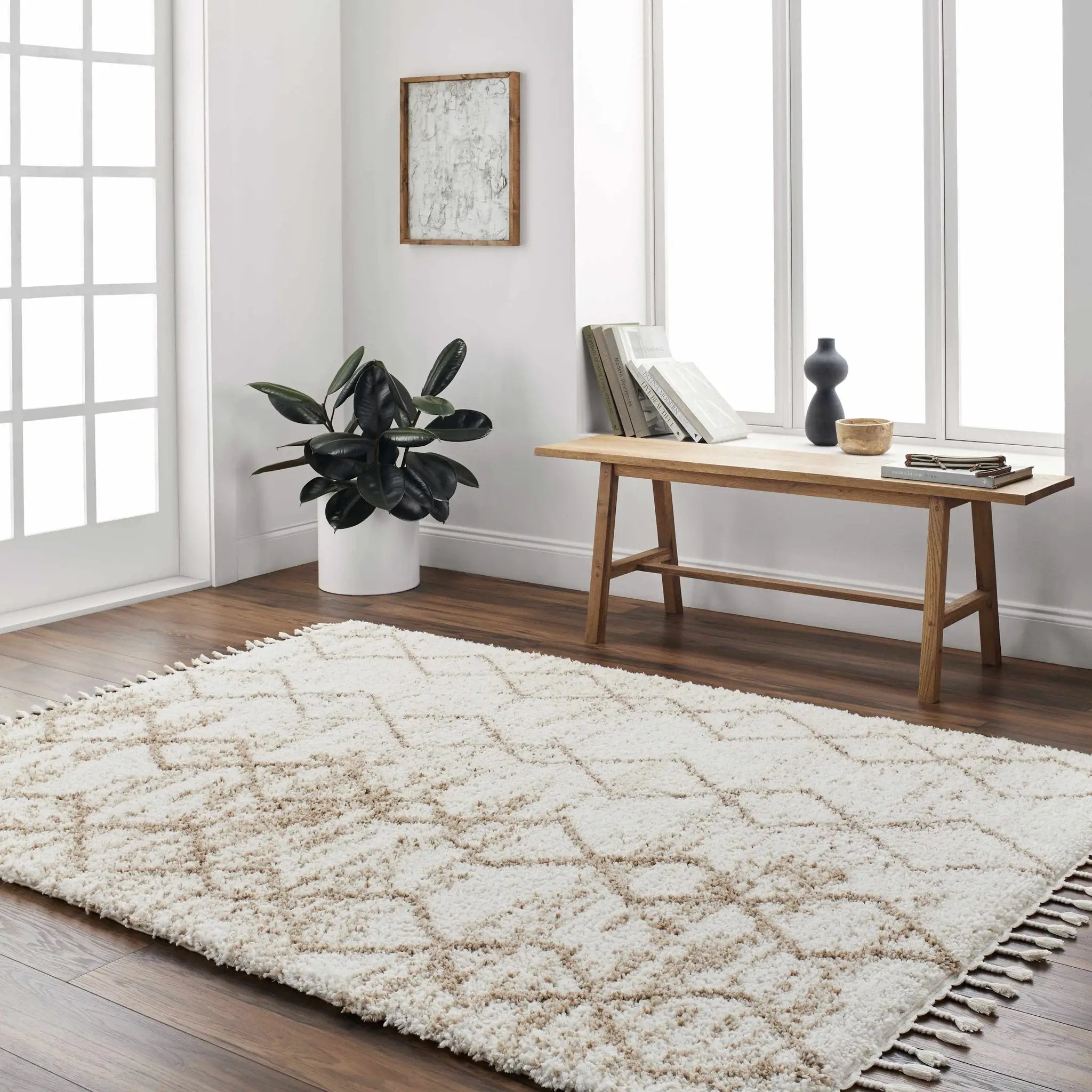 Ishan Cream Area Rug - Clearance by Boutique Rugs